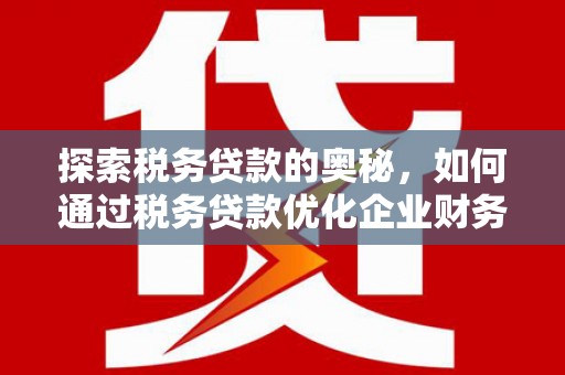 盐津探索税务贷款的奥秘，如何通过税务贷款优化企业财务
