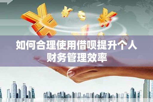 彰化市如何合理使用借呗提升个人财务管理效率