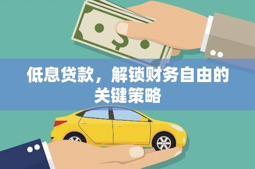 白碱滩低息贷款，解锁财务自由的关键策略