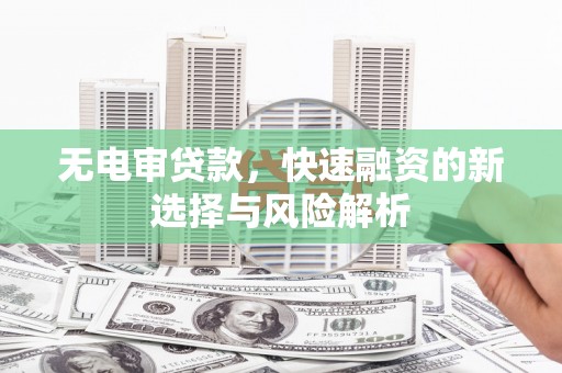 启东无电审贷款，快速融资的新选择与风险解析