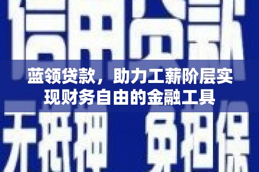 武平蓝领贷款，助力工薪阶层实现财务自由的金融工具